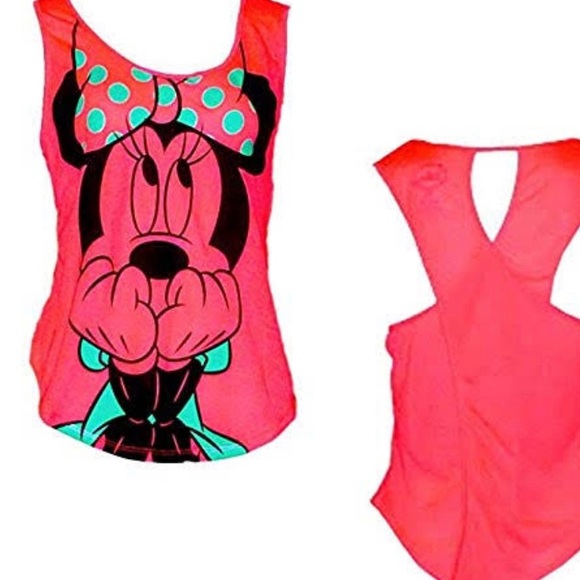 Disney Tops - Disney Teen/Junior Fashion Tank Top Scared Minnie Mouse